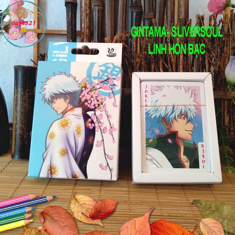 Bộ thẻ bài in hình gintama sliver soul linh hồn bạc 54 lá khác nhau bộ tú bài tây anime manga chibi xinh xắn