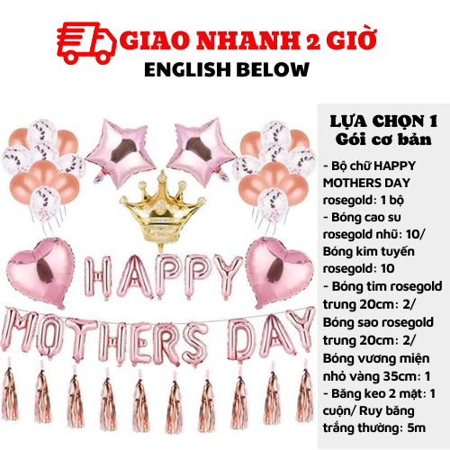 Bộ bong bóng trang trí ngày Mothers Day combo set mfd09