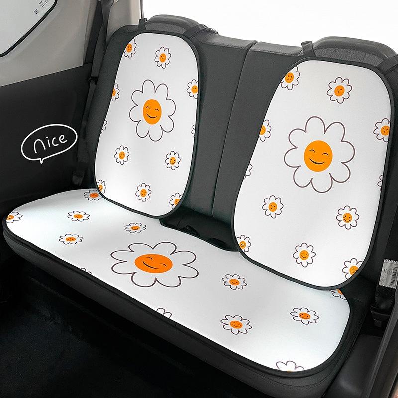 Vỏ Bọc Ghế Ngồi Xe Hơi Mini In Họa Tiết Hoa Hướng Dương Hoạt Hình Dễ Thương