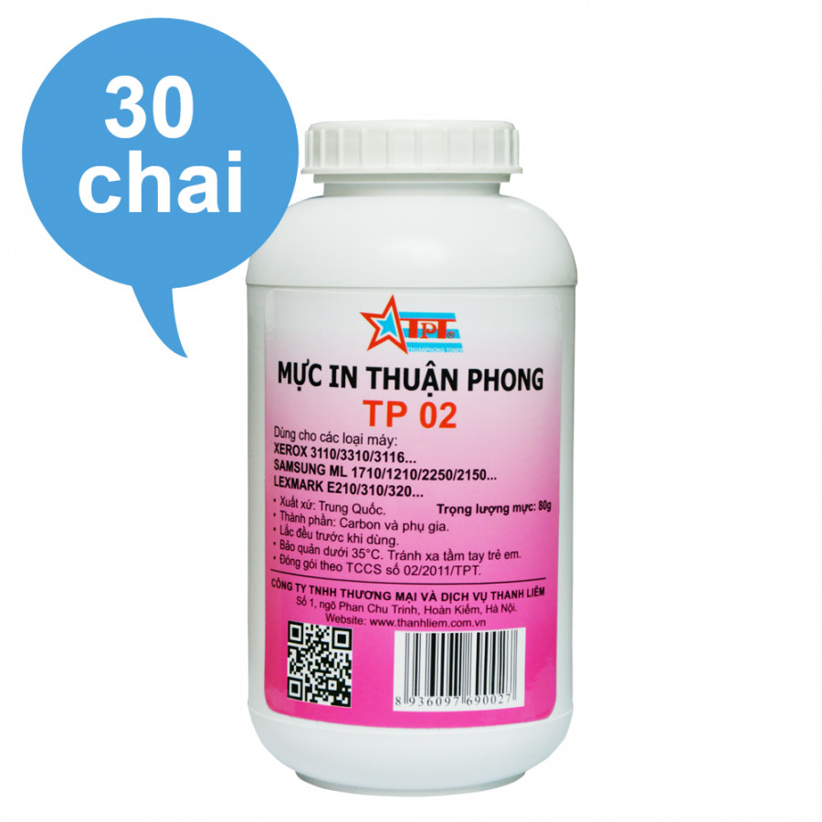 Mực đổ Thuận Phong TP02 dùng cho máy in Samsung ML-1610/ 1620/ 2010/ 2020/ 2160/ 2165/ 1660/ 1666/ 1670/ 1860/ SCX-4321/ 4621/ 3400/ 3200/ Xpress M2020/ M2070/ M2625/ M2675/ M2885 - Hàng Chính Hãng
