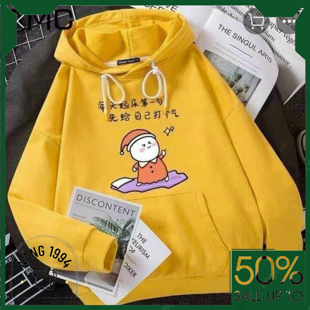 Áo hoodie nữ in hình dễ thương giao hình ngẫu nhiên