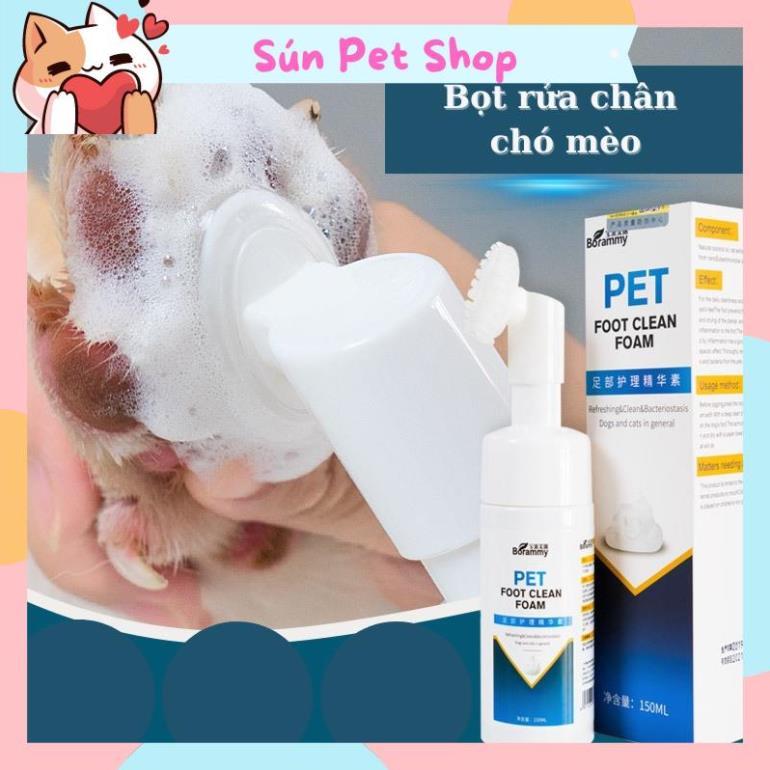 Bọt rửa chân cho chó mèo Borammy 150ml (Dụng cụ làm sạch bàn chân cho thú cưng)