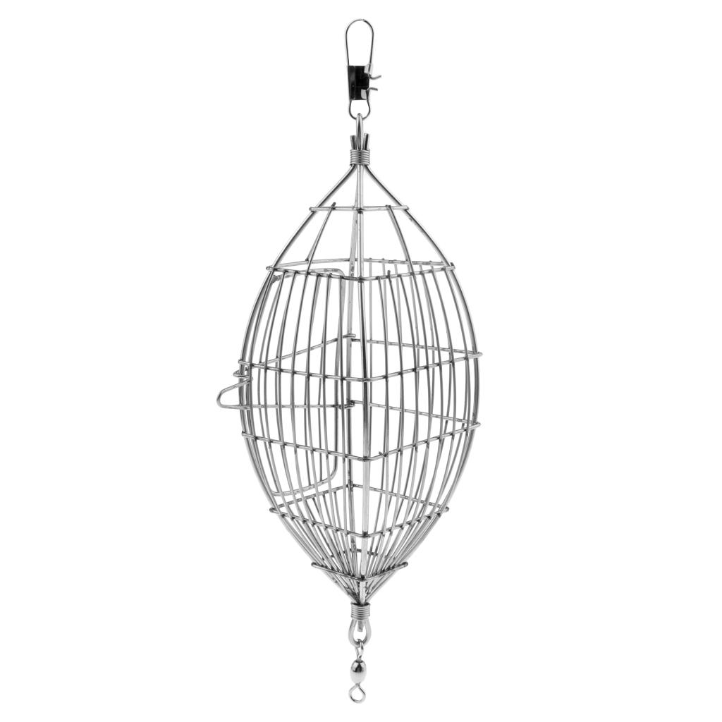 Stainless Steel In Line Wire Cage Bait Fishing Feeder Carp Fishing Tackle
