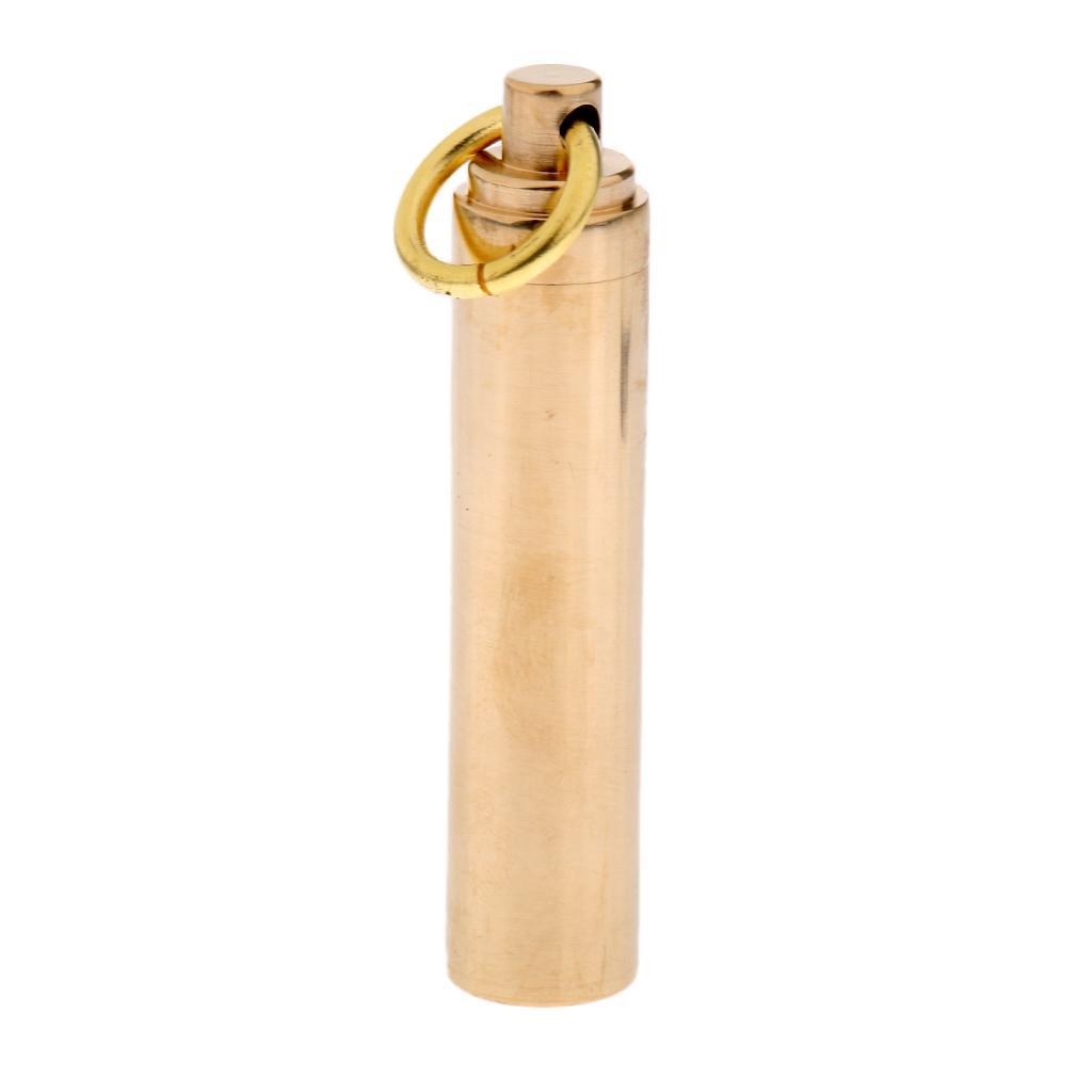 10x Waterproof Brass CNC Capsule Pill Container Box Case Toothpick Holder 65mm