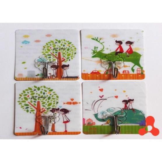 Set 3 Móc Dán Tường Siêu Dính In Hình 3D đẹp