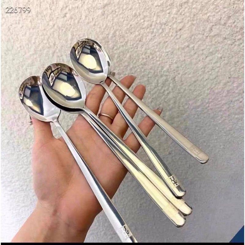 Sét 5 Thìa Inox 304 cán dài cao cấp