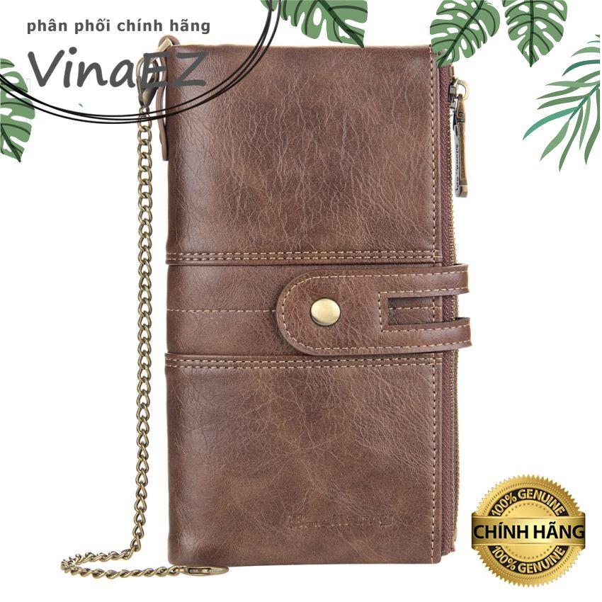 bóp ví clutch cầm tay nam hàng hiệu với nhiều ngăn với dây treo phong cách vintage - S3229