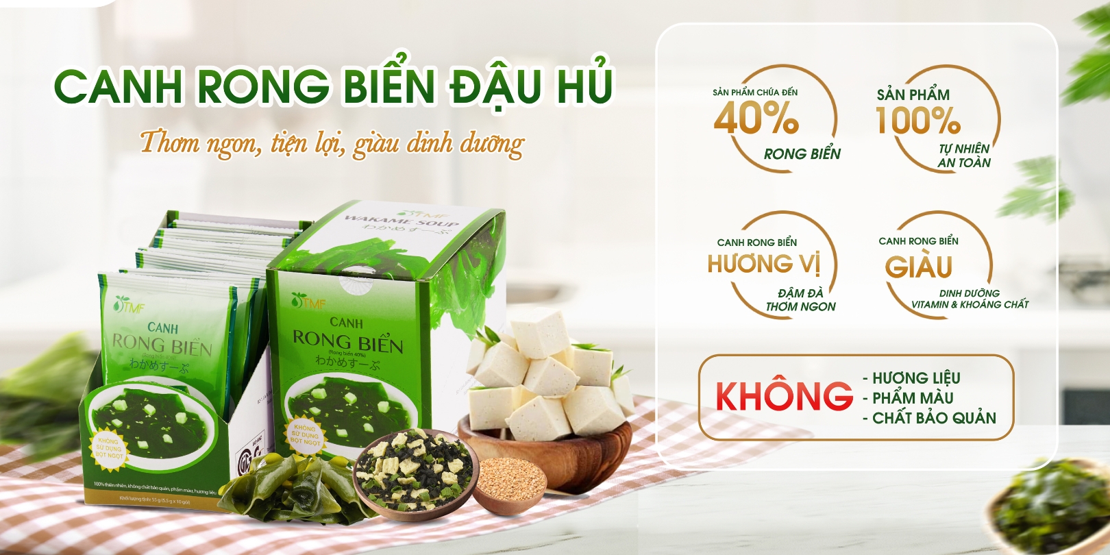 Canh dưỡng sinh rong biển hộp 4 gói TÂM MINH FOODS dinh dưỡng ăn liền tiện lợi