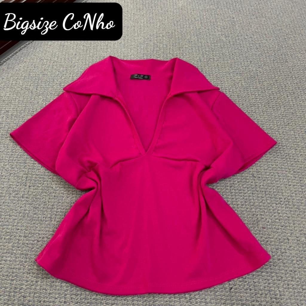 Áo phông bigsize nữ tay ngắn cổ bẻ khoét ngưc đẹp vải thun borip co giãn thoải mái 58kg-95kg A21 - MÀU CAM