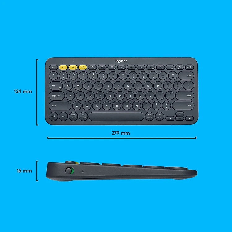 Bàn phím không dây nhỏ gọn Logitech K380 màu Xám Tối (Dark Grey) (920-007596) - Hàng Chính Hãng