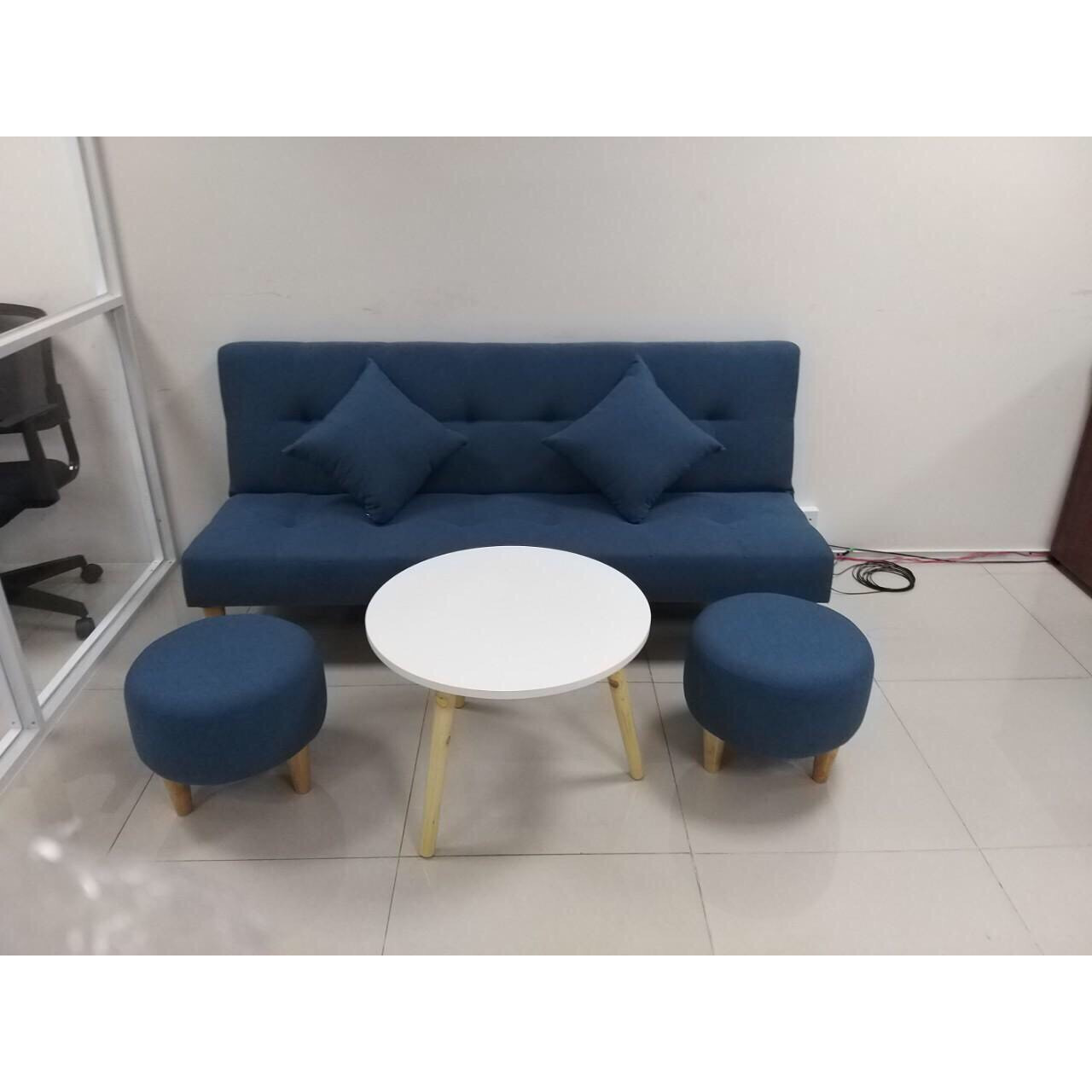 Ghế sofa giường nội thất linco sofa bed phòng khách SB22 Xanh dương