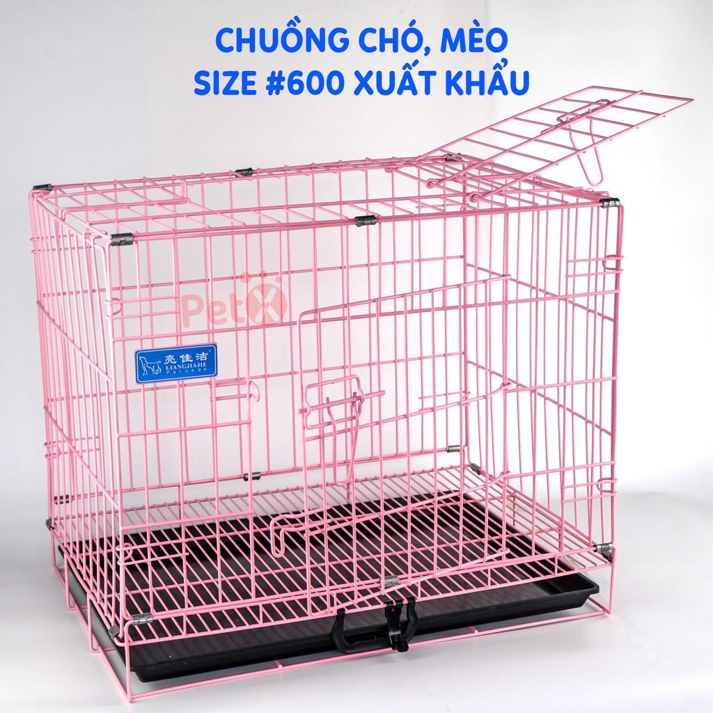 Chuồng chó mèo sơn tĩnh điện nan to dầy cao cấp chất lượng bản xuất khẩu hai cửa 600