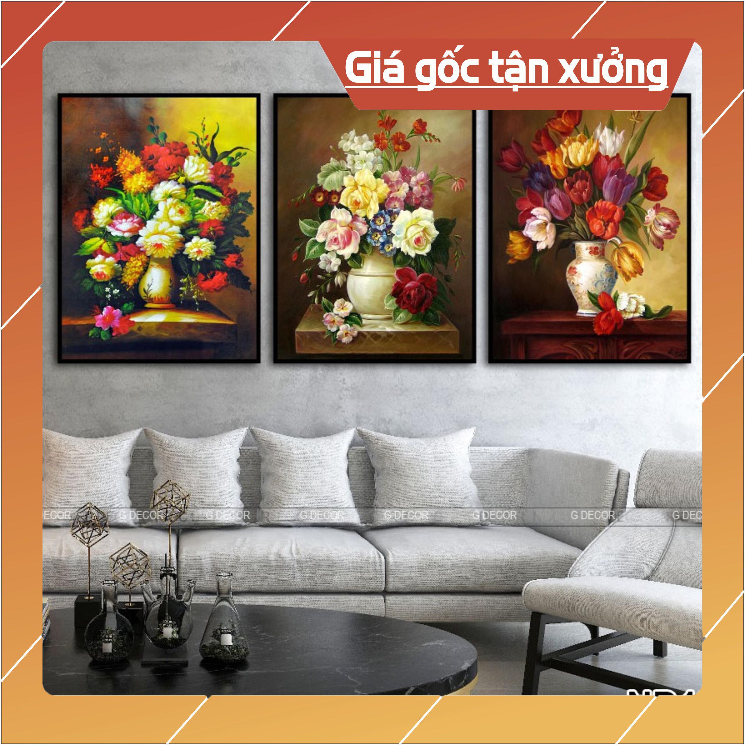 Bộ tranh treo tường phong thủy trang trí nội thất đẹp và sang trọng