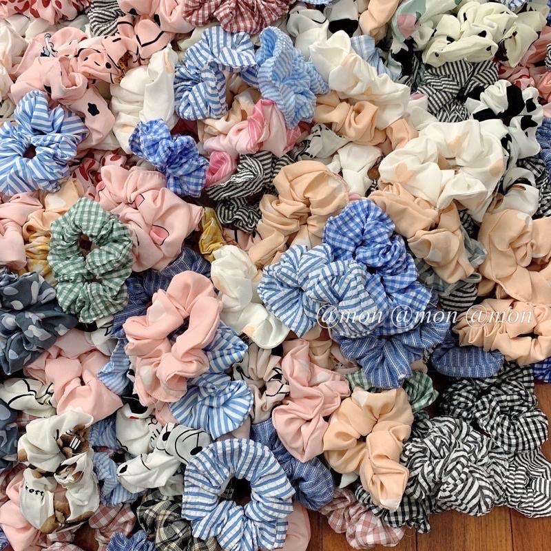 Dây cột tóc, buộc tóc vải scrunchies dễ thương nhiều màu