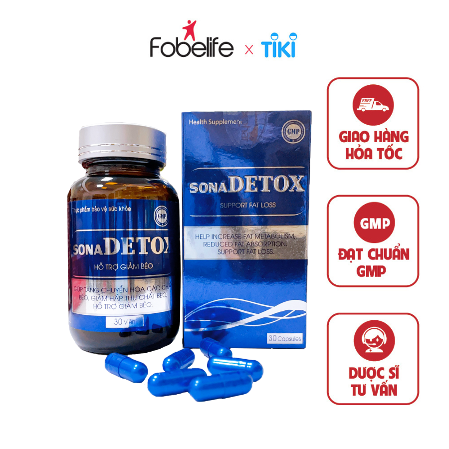 Viên Uống Giúp Tăng Chuyển Hóa Chất Béo Duy Trì Cân Nặng Sona Detox - Lọ 60 viên