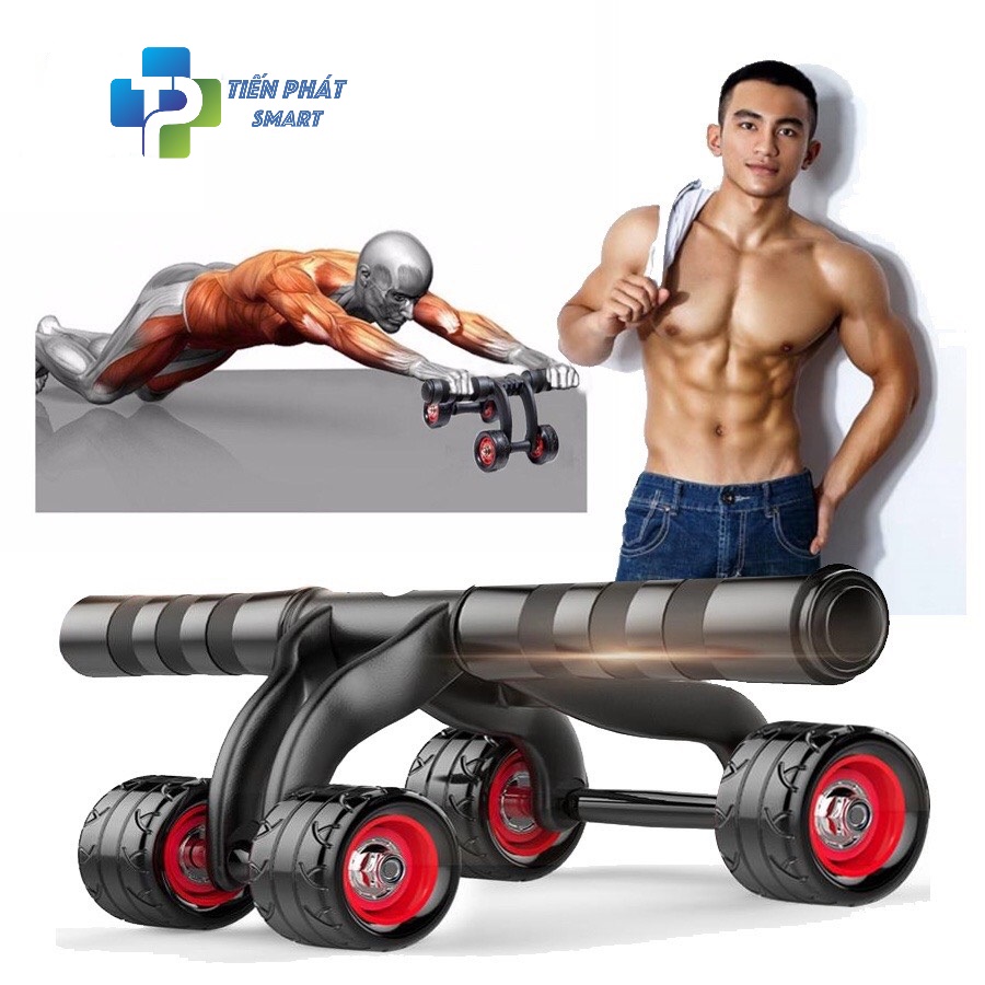 Con Lăn Tập Cơ Bụng 4 Bánh Chính Hãng