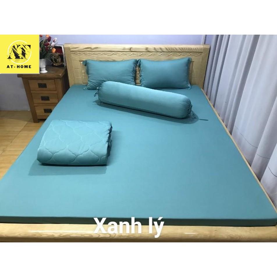 Bộ 4 Món Ga Gối Thun Mát Mềm Thun Lạnh Cao Cấp Thương hiệu LAN PHAM BEDDING - Xanh Lý