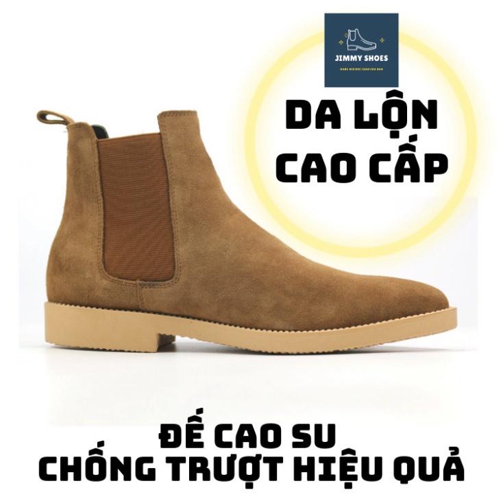 Giày Boot Nam cổ cao da bóng - Giày boot nam tăng chiều cao da chơn bóng - Chelsea Boots nam cao cổ Da Bóng