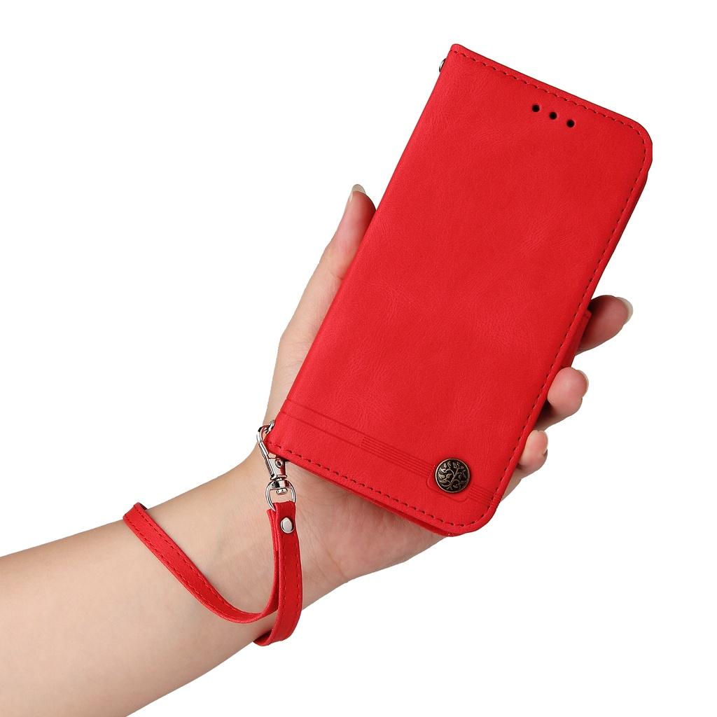 Ốp điện thoại dạng ví da lật có ngăn đựng thẻ và dây đeo cho OnePlus Nord 2 N200 5G Nord CE 5G