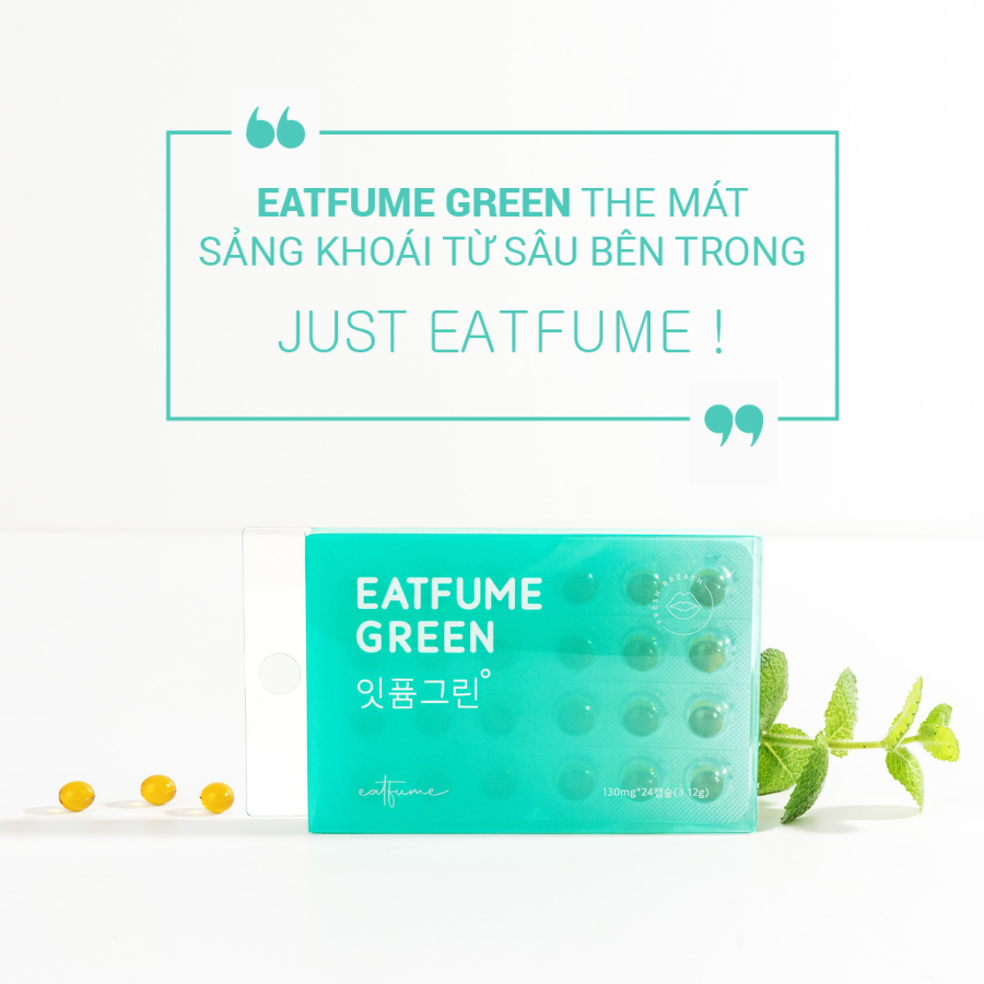 Kẹo thơm miệng hương bạc hà Eatfume Green chăm sóc hơi thở 24 viên / vỉ