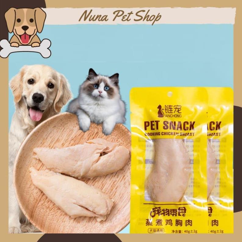 Ức gà hấp ăn liền cho chó mèo - Ức gà Pet Snack, Real Chicken, Masti cho thú cưng (40g)