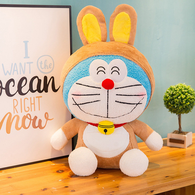 Gấu bông Doremon (Doraemon) cosplay thỏ nâu siêu cute (30cm---&gt;50cm) vải lông mềm mại, êm ái hàng xịn chất lượng cao, an toàn cho trẻ
