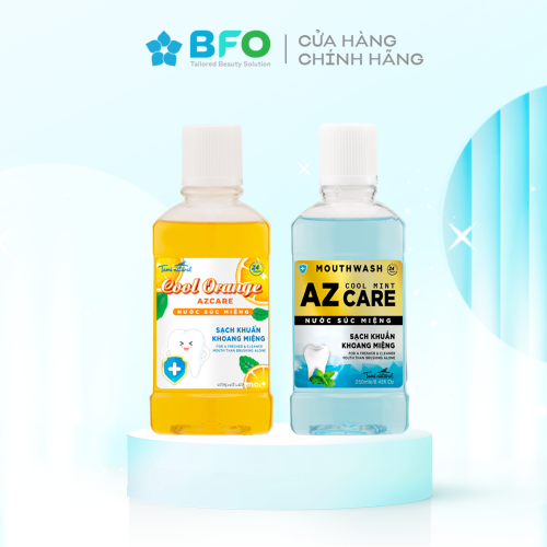 Nước súc miệng diệt khuẩn Hương Bạc Hà, ngừa sâu răng, hơi thở thơm lâu, 260ml - AZ Care Cool Mint