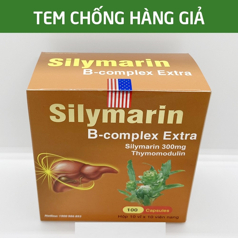 Viên Uống Bổ Gan Silymarin Bcomplex Extra - Hạ Men Gan - Giải Độc Gan - Bảo Vệ Tế Bào Gan, Gan Nhiễm Mỡ - Hộp 100 Viên