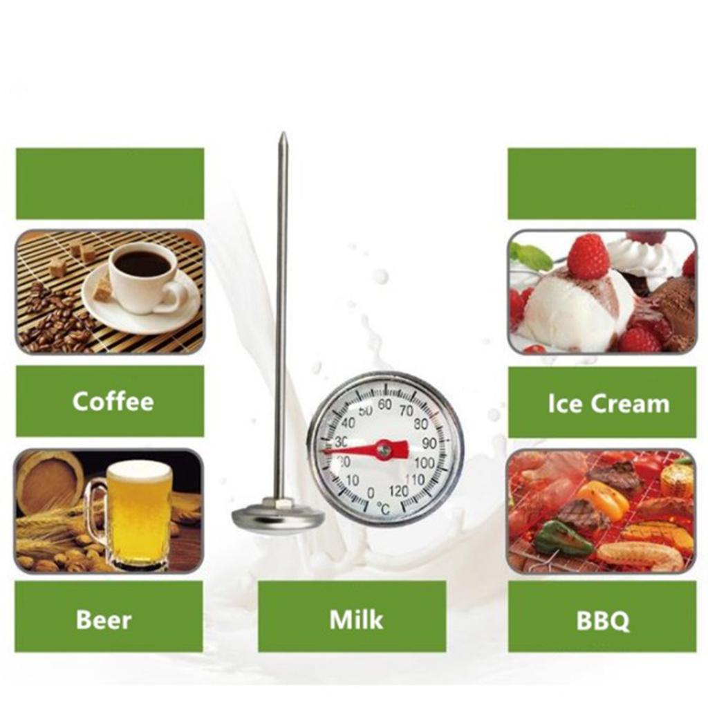 Cooking Stainless Steel Milk Frothing Instant Read Dial Thermometer Kit