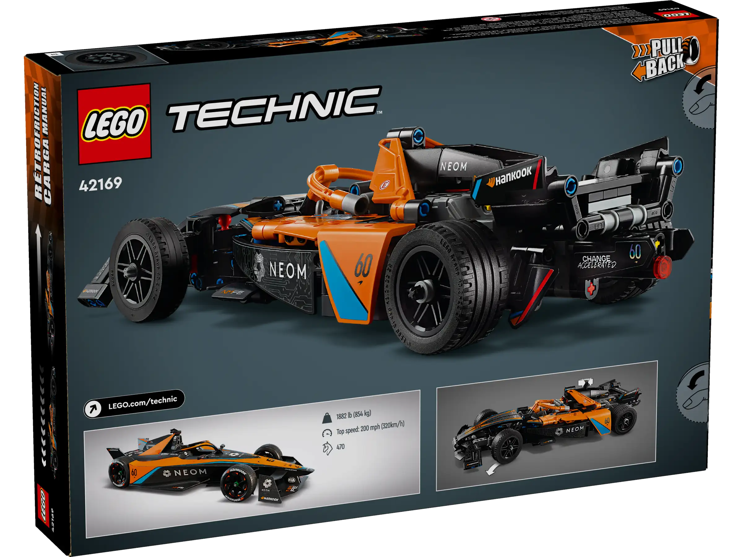Đồ Chơi Lắp Ráp Xe Đua Thể Thao Neom Mclaren E - Neom Mclaren Formule E Race Car - Lego Technic 42169 (452 Mảnh Ghép)