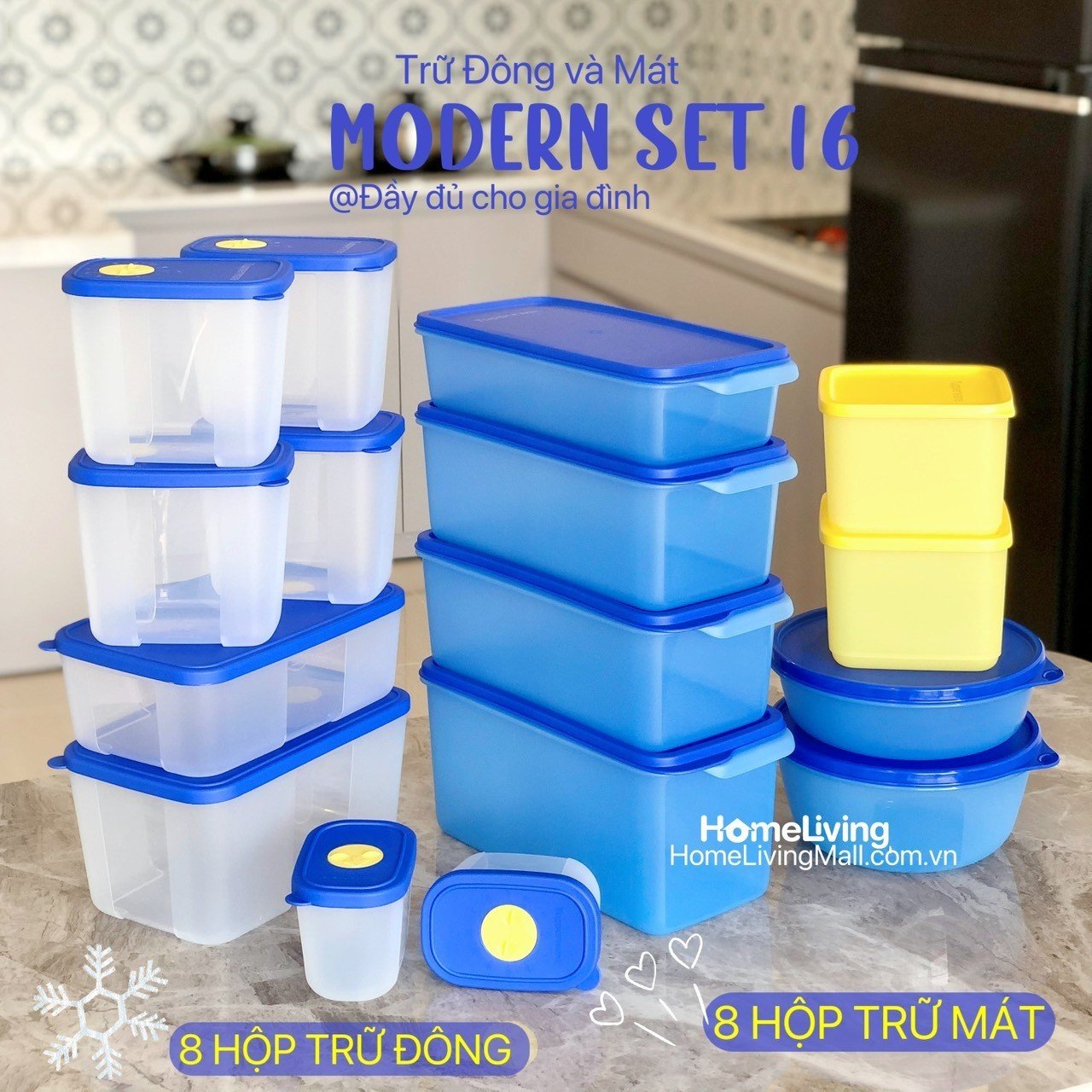 Combo Trữ Đông & Mát Tupperware Modern Set 16