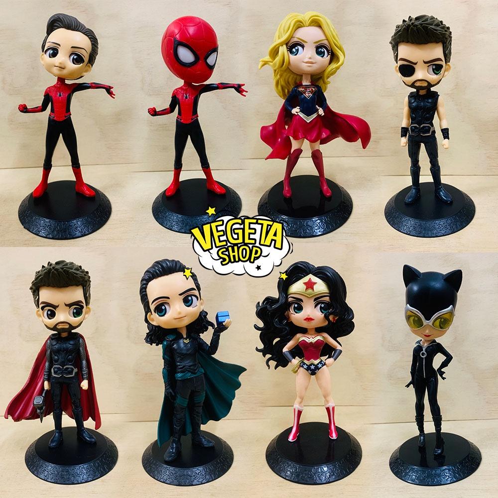 Mô hình Marvel Avengers DC - Q Posket - Joker Harley Quinn Captain Iron Spider man Thor Loki Cat Wonder Women - Cao 15cm