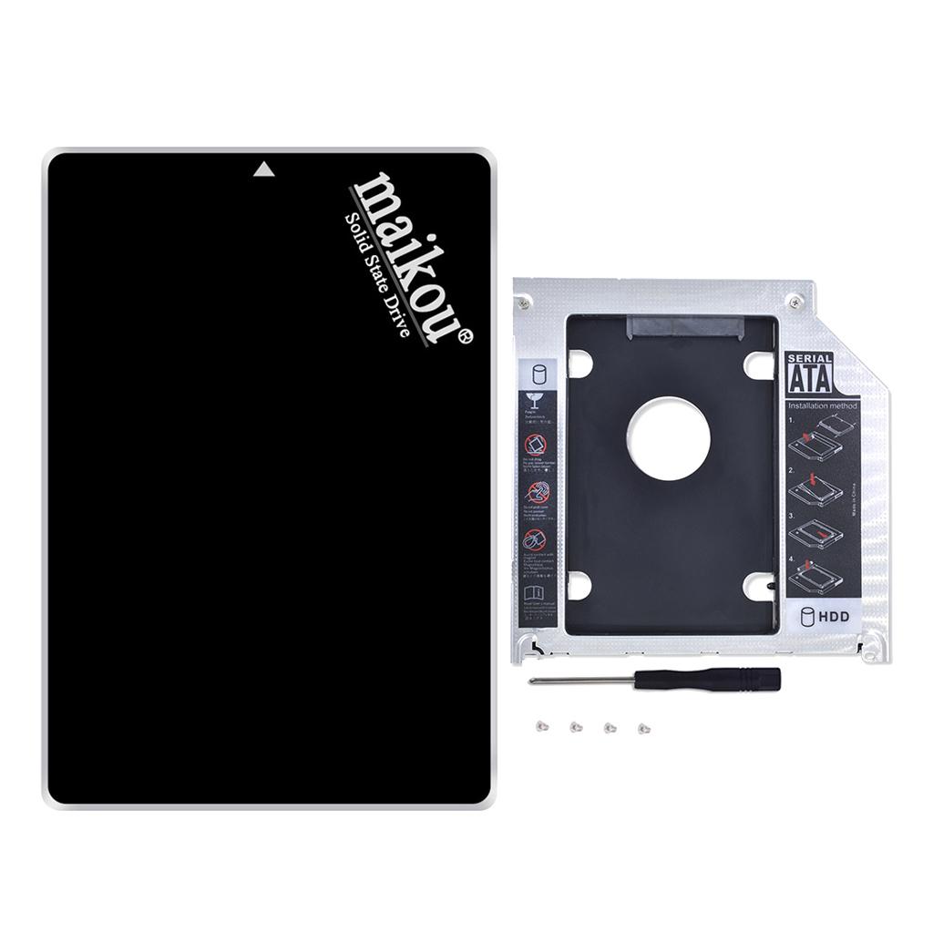 2.5" 120GB  SSD Internal Solid State Drive+9.5mm Optical Bay Caddy Black