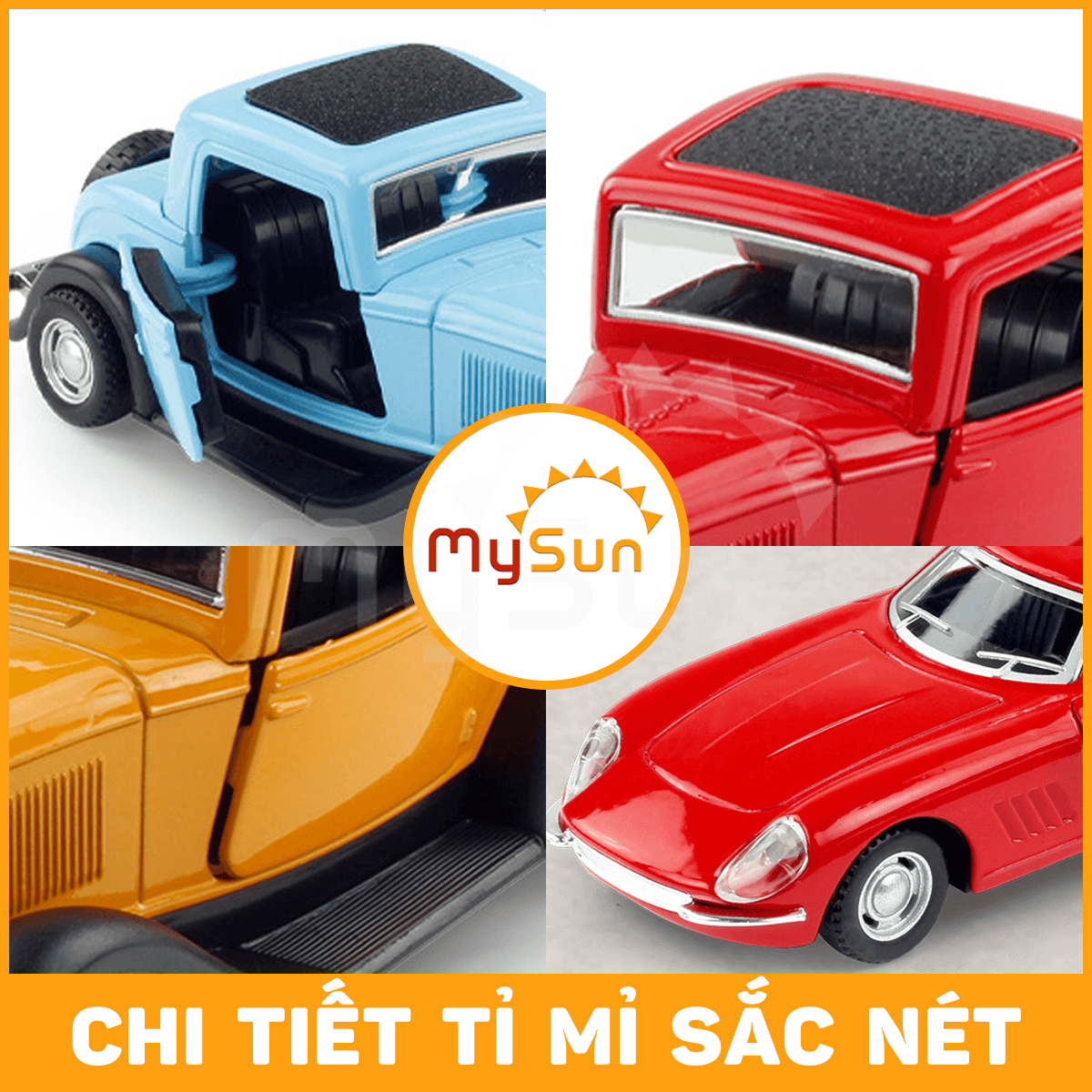 Mô hình xe hơi ô tô kim loại xe oto cổ điển đồ chơi 1:32 mini có nhạc giá rẻ