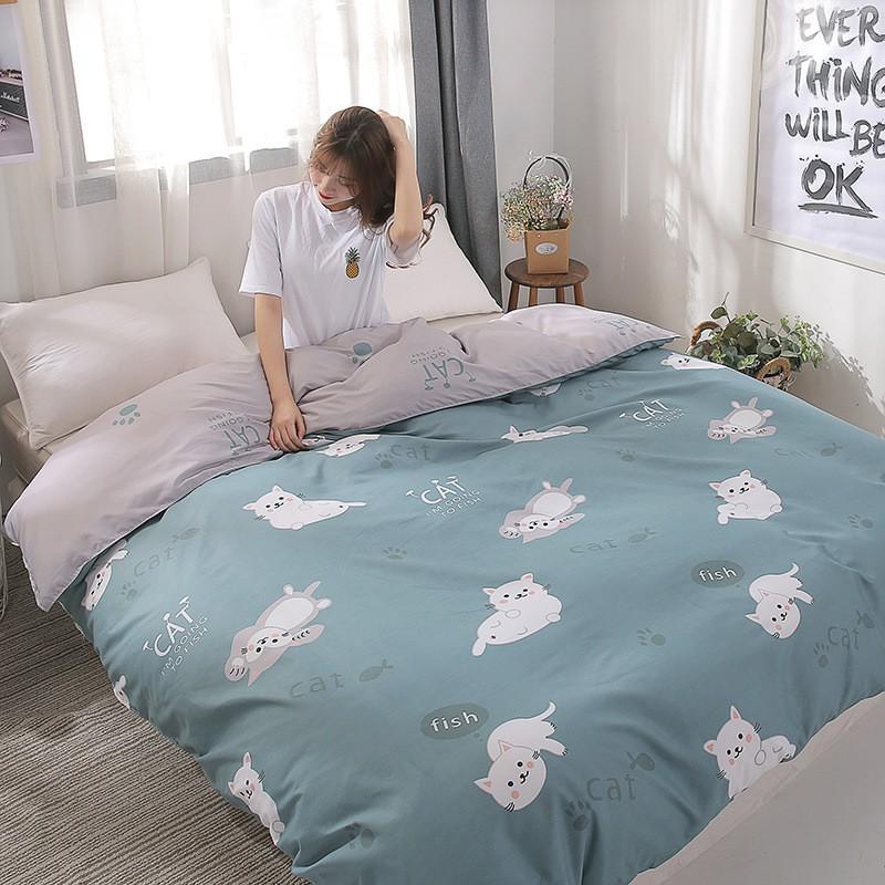 Bộ Chăn Ga Gối Cotton Poly Hàn Quốc đáng yêu - ga giường, bộ chăn ga 4,5 món đủ size miễn phí bo chun