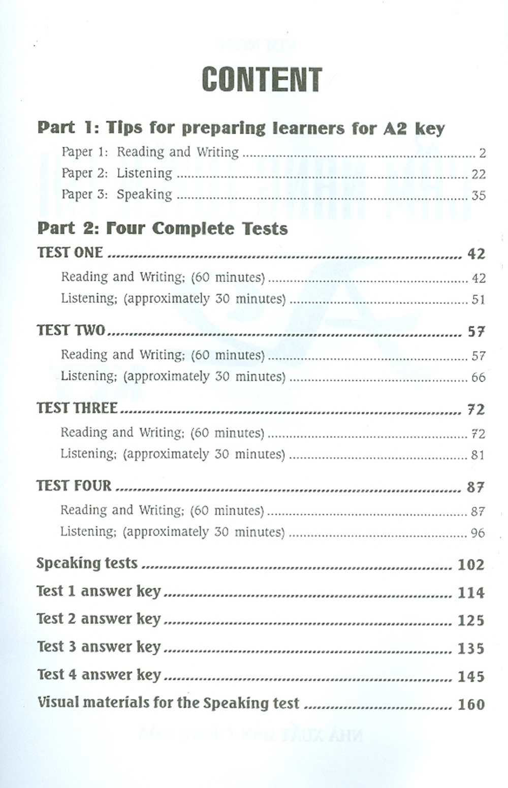 Cẩm Nang Luyện Thi A2 Key 1 With Answers