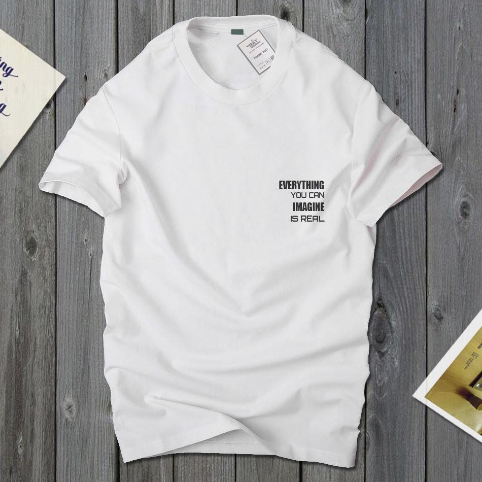 Áo thun cotton nam nữ Slogan 102b Hàng Cao Cấp siêu mát