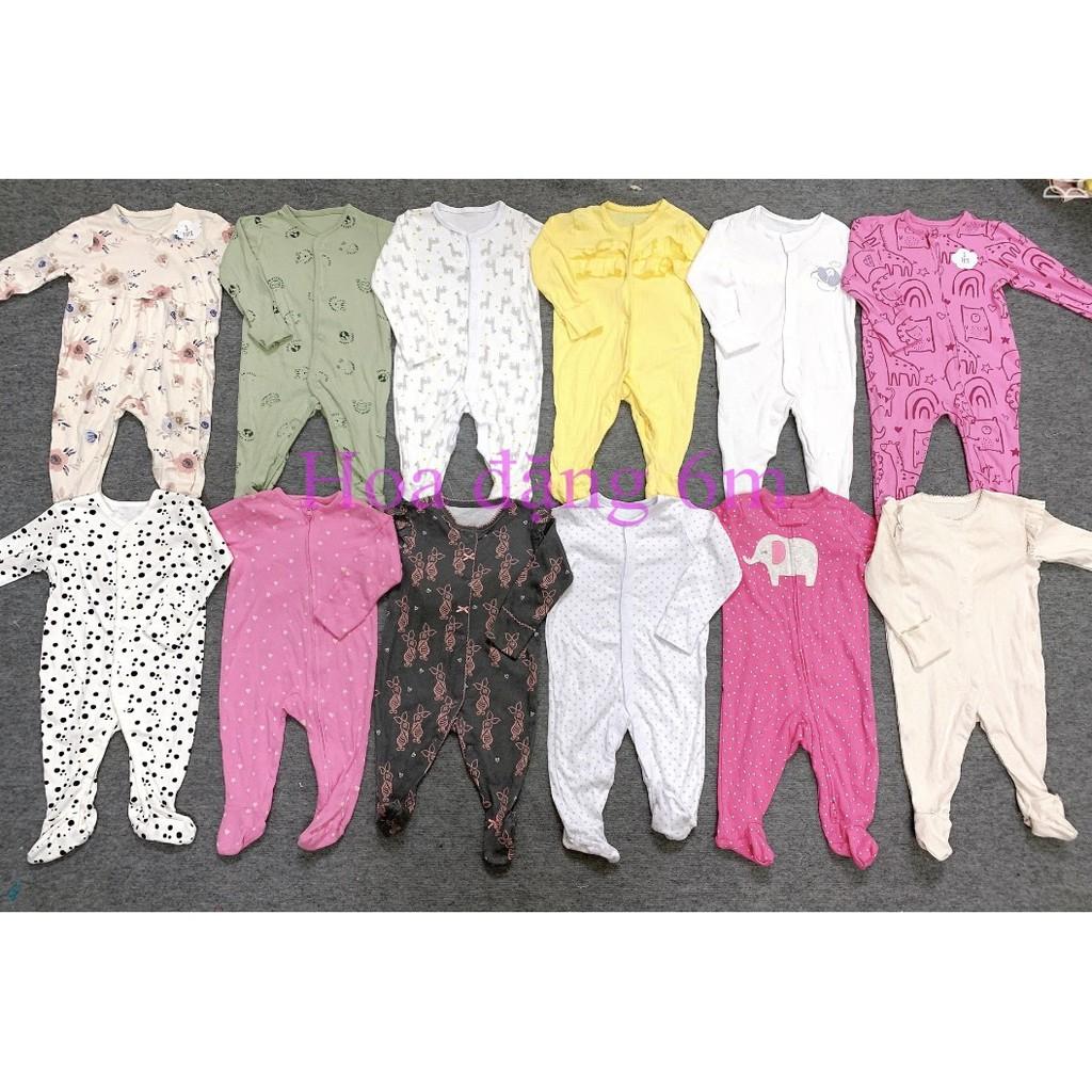 Body Sleepsuit cotton xuất dư liền tất dành cho bé trai bé gái 0-24m