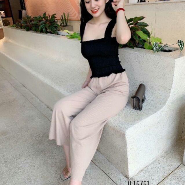 Quần ống rộng gân tăm siêu đẹp