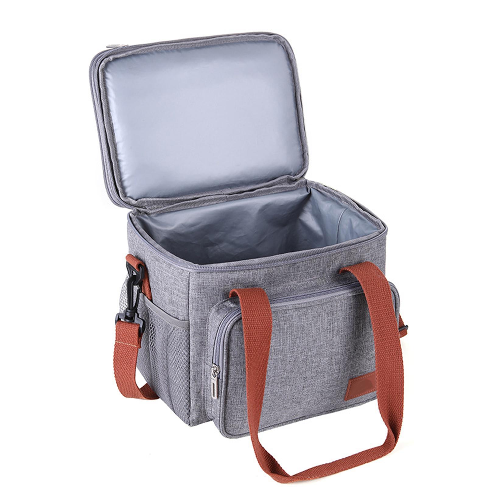 Reusable Adult Lunch Box with Adjustable Strap Front Pocket for Picnic Beach