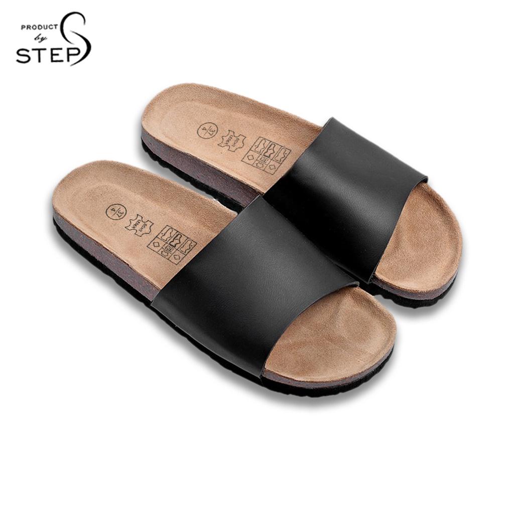 Dép đế trấu Unisex Da tổng hợp (Si PVC) Quai Bản ngang (Size 35-45)