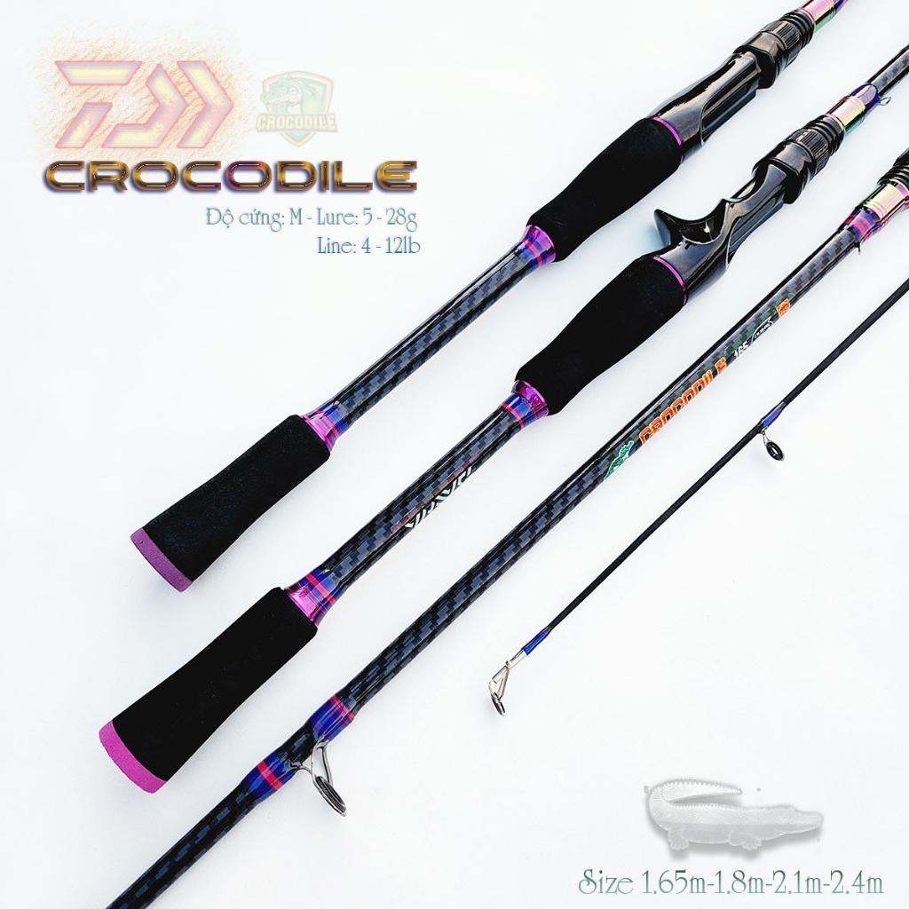 Cần câu lure máy ngang và máy đứng Crocodile chất liệu carbon độ cứng M đủ size