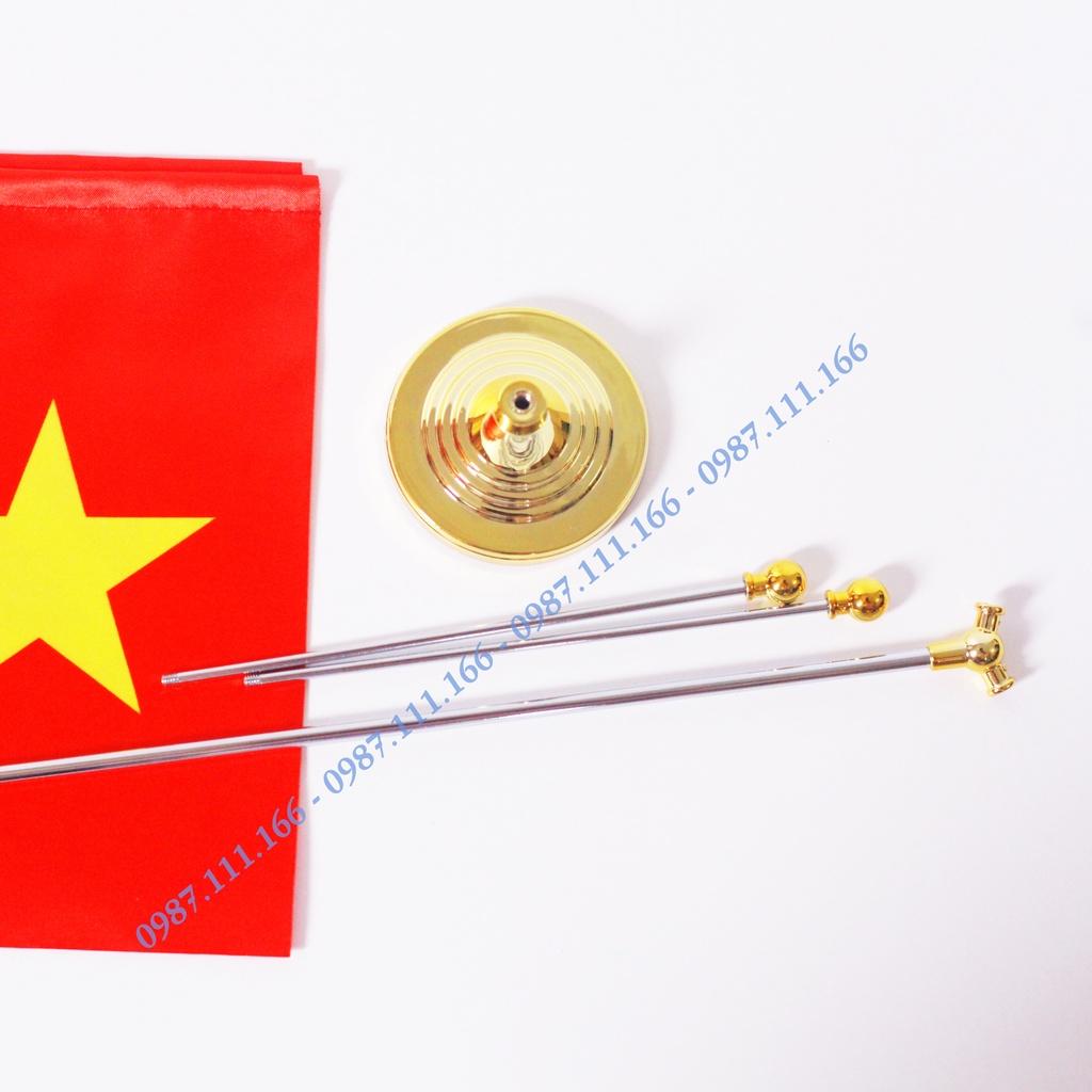 Cờ Để Bàn Đế Inox Loại cắm 2 cờ tùy chọn