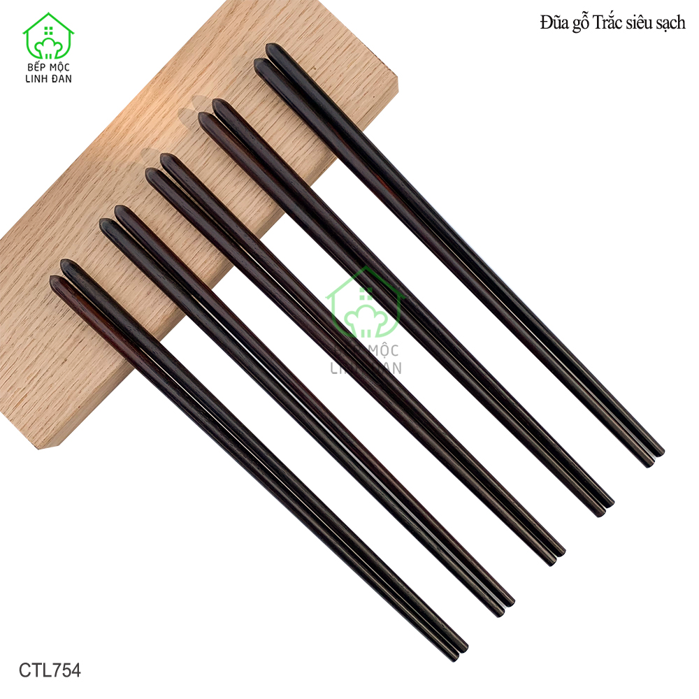Đũa Ăn Cơm Gỗ Trắc Tự Nhiên Siêu Sạch HAHANCO Đầu Búp Cách Điệu