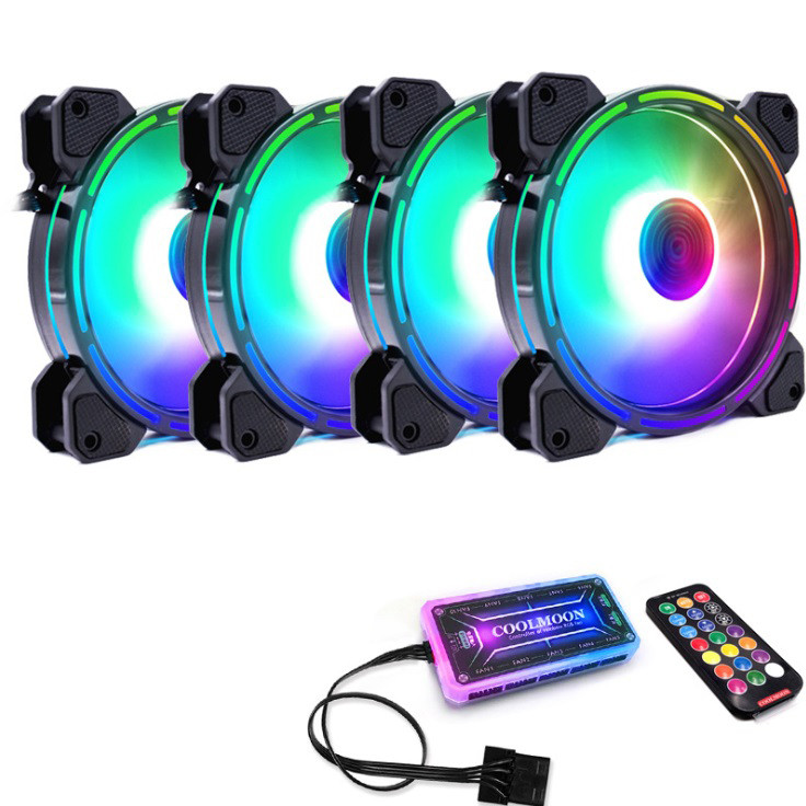 [4 Quạt + Khiển] Quạt Coolmoon RGB V9 - Hàng nhập khẩu