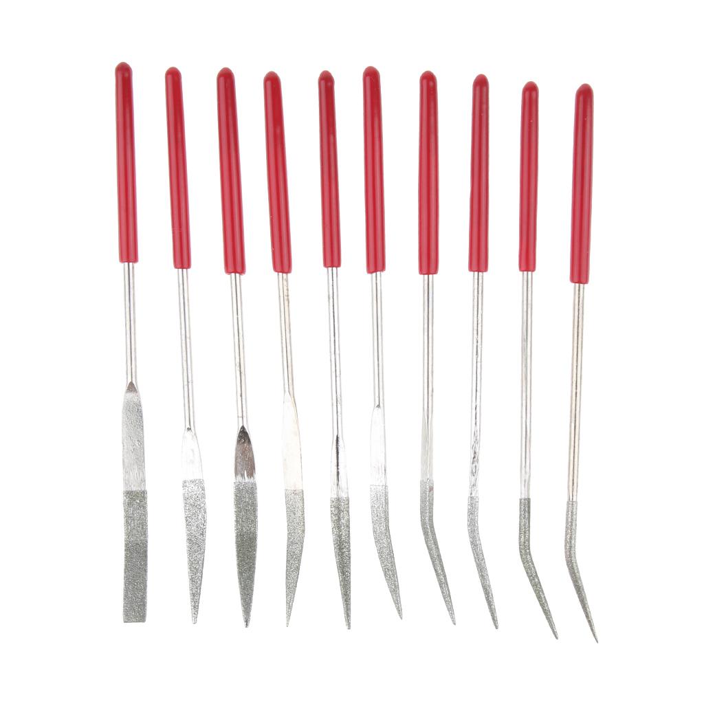 10 Miếng Các Loại Kim Cương Mini Riffler Kim Các Tập Tin Woodcraft Tiện Dụng Các Tập Tin