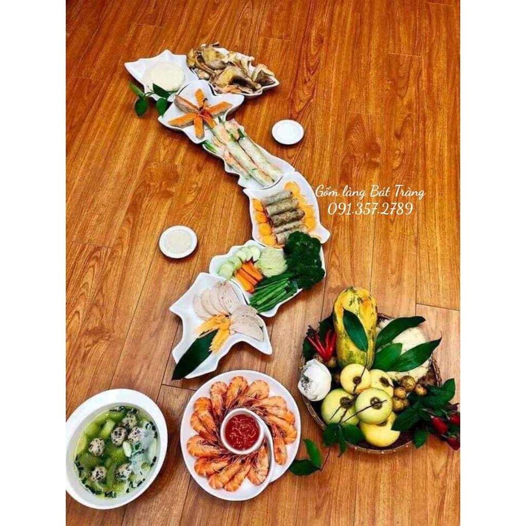 Bộ đồ ăn gốm sứ Bát Tràng trắng