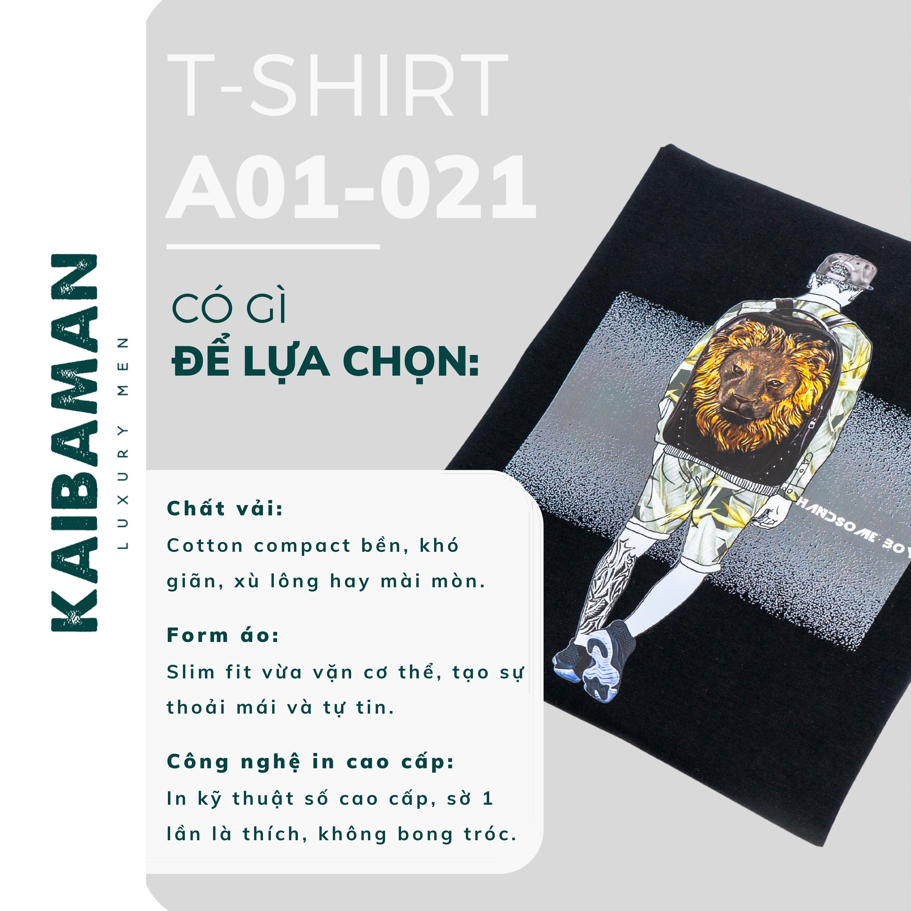 Hình ảnh [A01-021]Áo Thun T-Shirt In Hình Hai Màu Đen Trắng Áo Phông Nam Cổ Tròn Cotton Compact - KAIBAMAN STORE