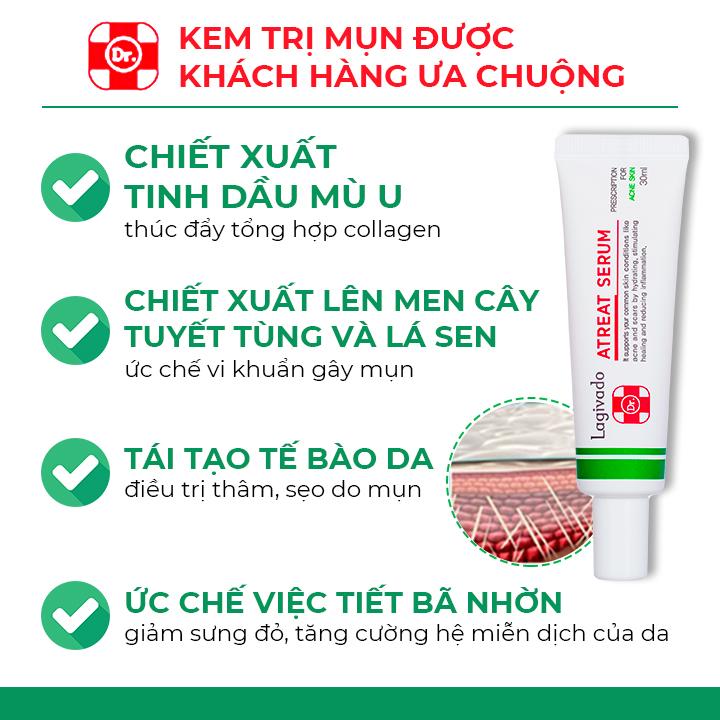 Tinh chất serum dưỡng da Hàn Quốc Lagivado giảm thâm, mờ sẹo, se khít lỗ chân lông Dr. ATreat Serum 30 ml