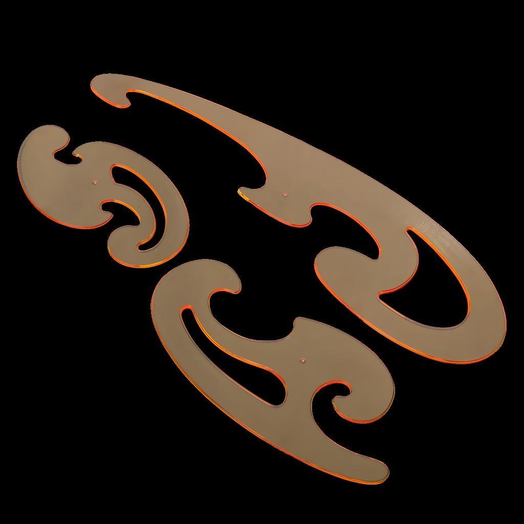 3 Pieces French Curve Drafting Drawing Templates Curved Edge Ruler Sewing Tools